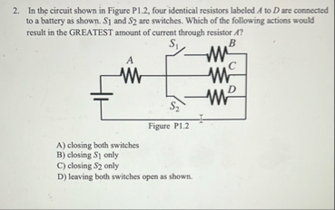 Solved In the circuit shown in Figure P1.2, ﻿four identical | Chegg.com