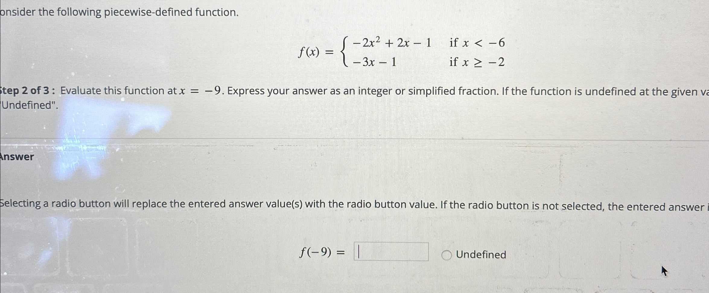 Solved Onsider The Following Piecewise-defined | Chegg.com