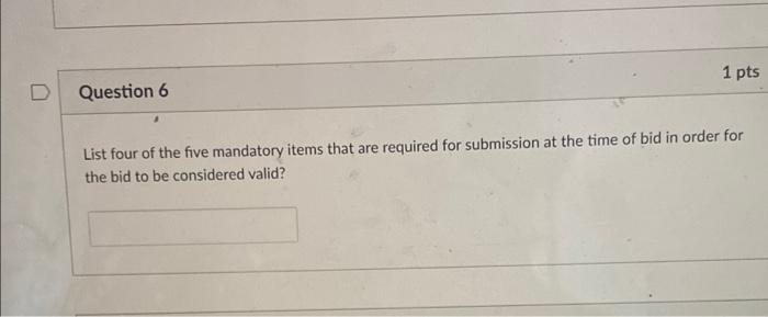Solved 1 pts Question 4 What of the following is not | Chegg.com