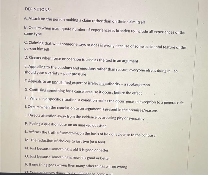 Directions: Cut and paste the quiz below into a word | Chegg.com