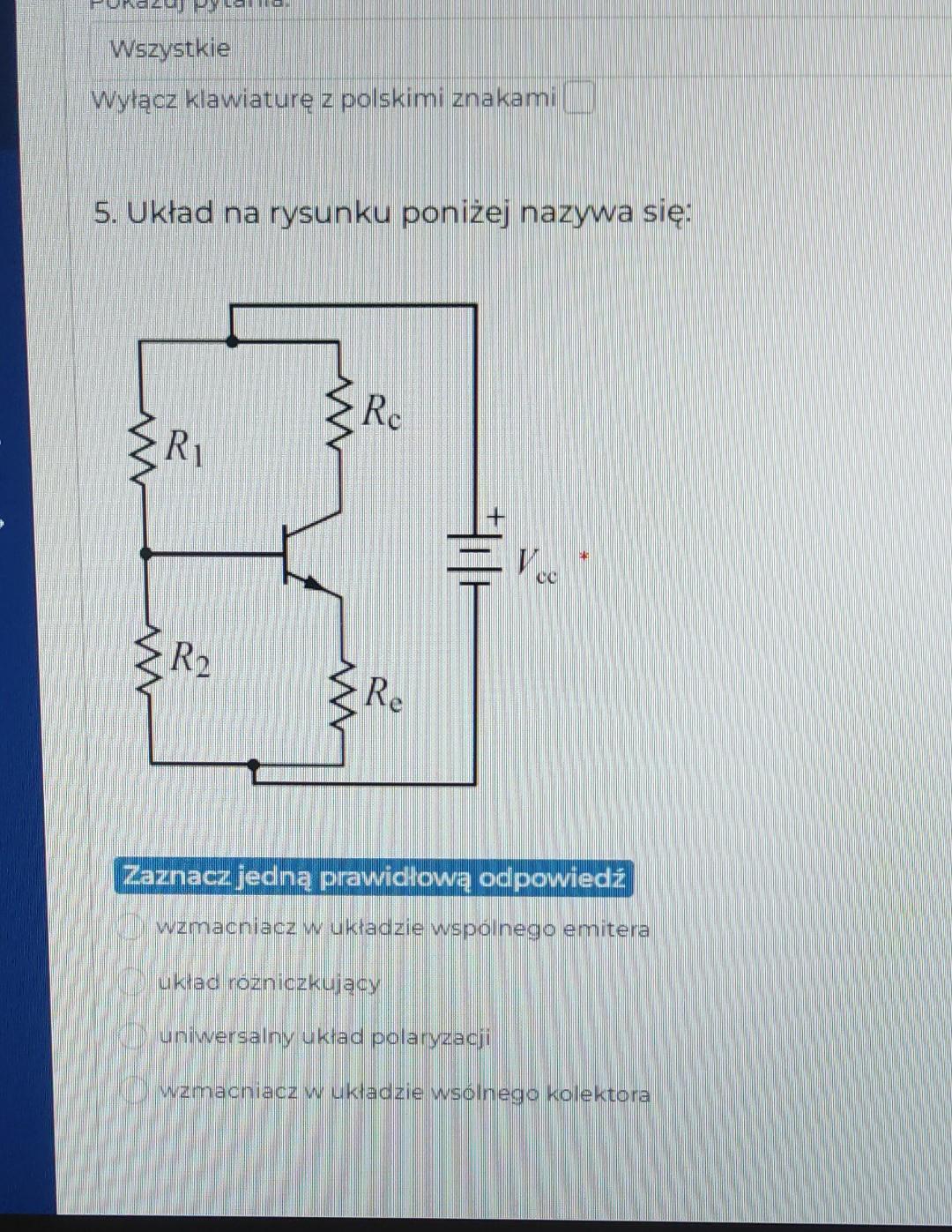 Solved 5. Układ na rysunku poniżej nazywa się: Zaznacz jedną | Chegg.com