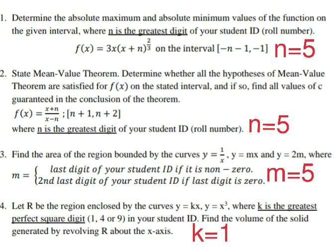Solved 1 Determine The Absolute Maximum And Absolute Min Chegg Com