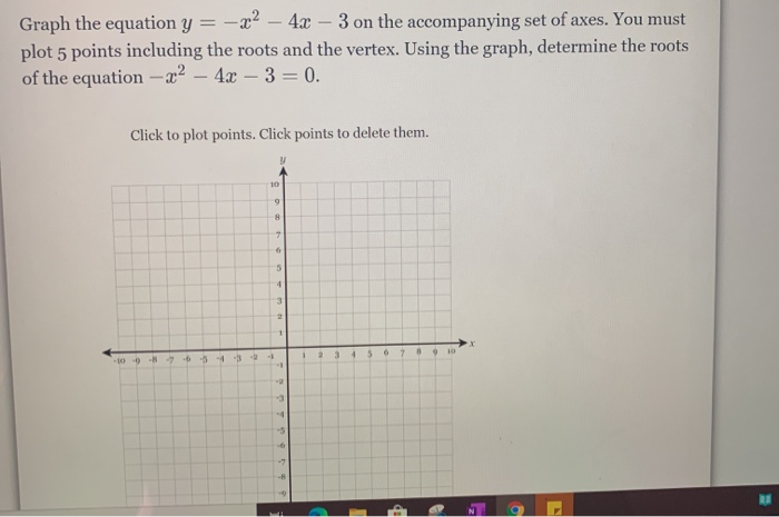 Solved Graph the equation y = -x2 - 4x – 3 on the | Chegg.com