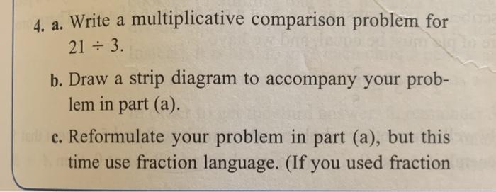 Solved 4. a. Write a multiplicative comparison problem for | Chegg.com