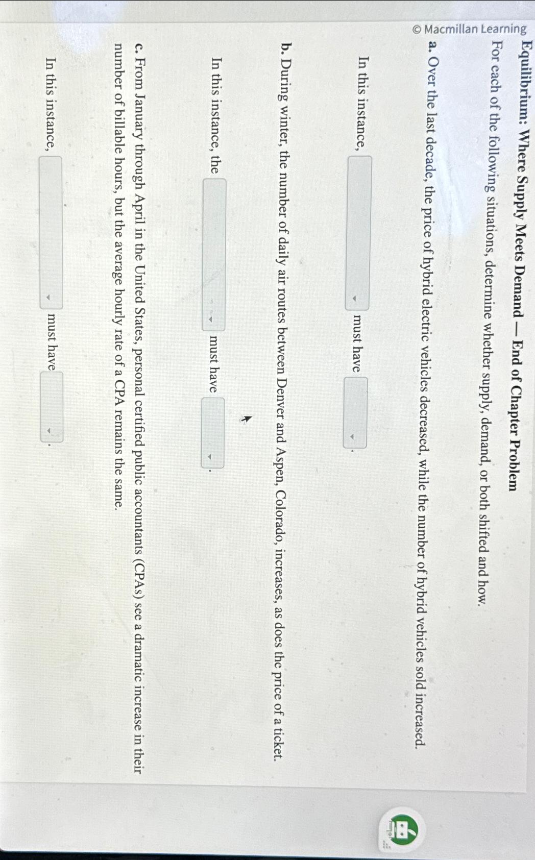 Solved Equilibrium Where Supply Meets Demand ﻿End of