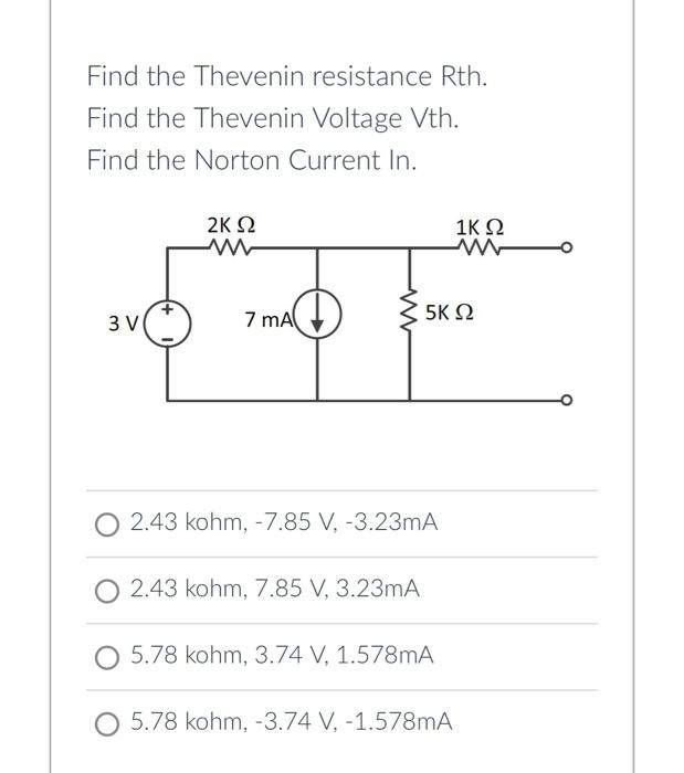 Solved Find the Thevenin resistance Rth. Find the Thevenin | Chegg.com