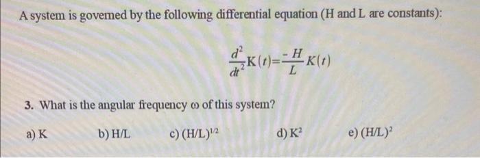 Solved A system is governed by the following differential | Chegg.com