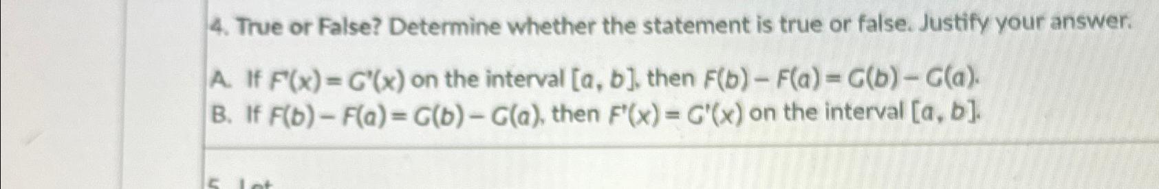 Solved True or False? Determine whether the statement is | Chegg.com