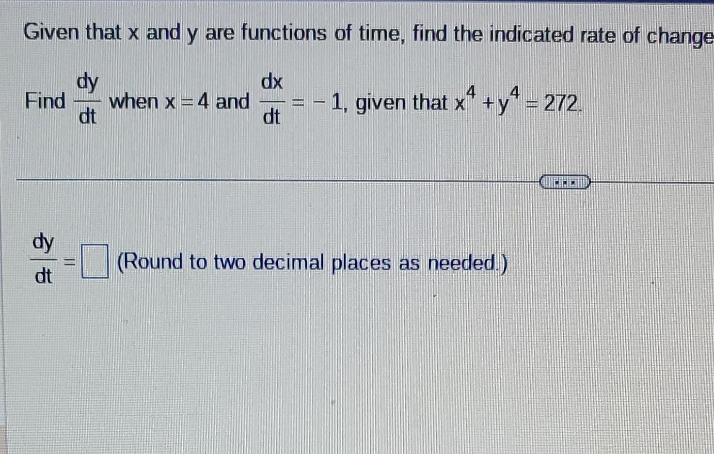 Solved Given that x and y are functions of time, find the | Chegg.com