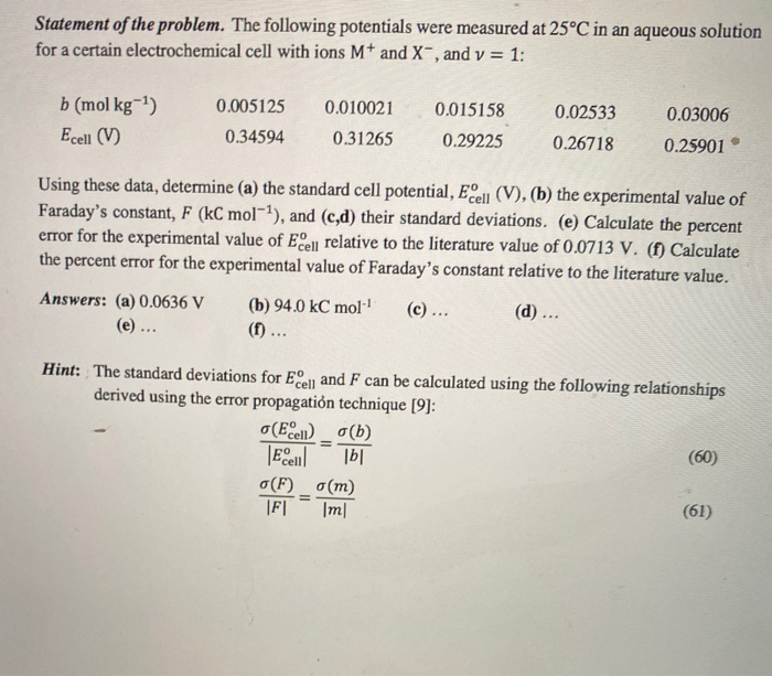 Ecell Exercise 2 The Nernst Equation And The 9700