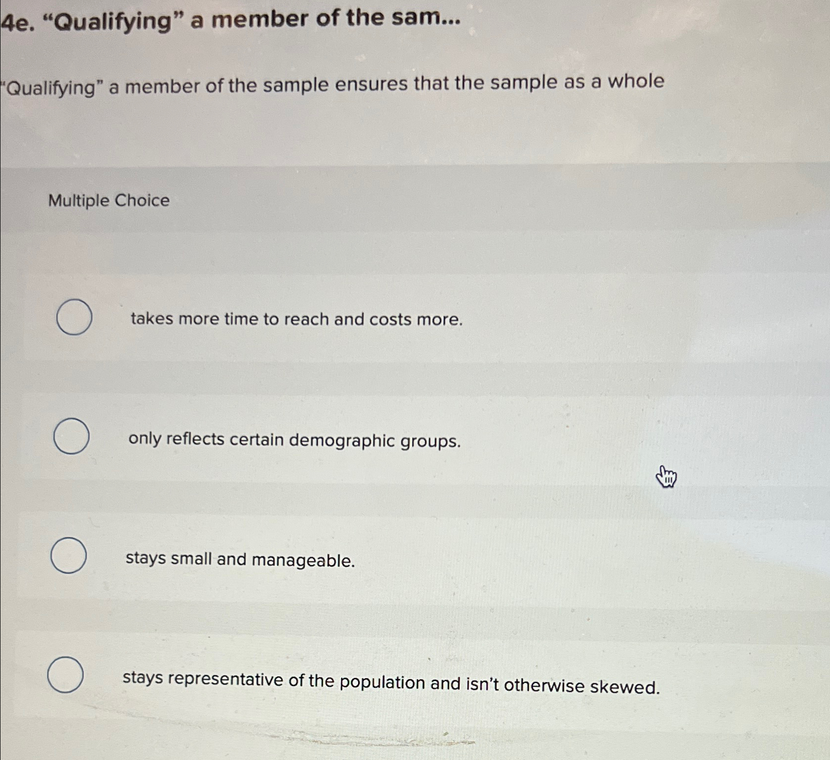 Solved 4e. "Qualifying" a member of the | Chegg.com