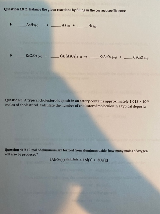 Solved Question 10 & 11: For each of the reactions below, | Chegg.com