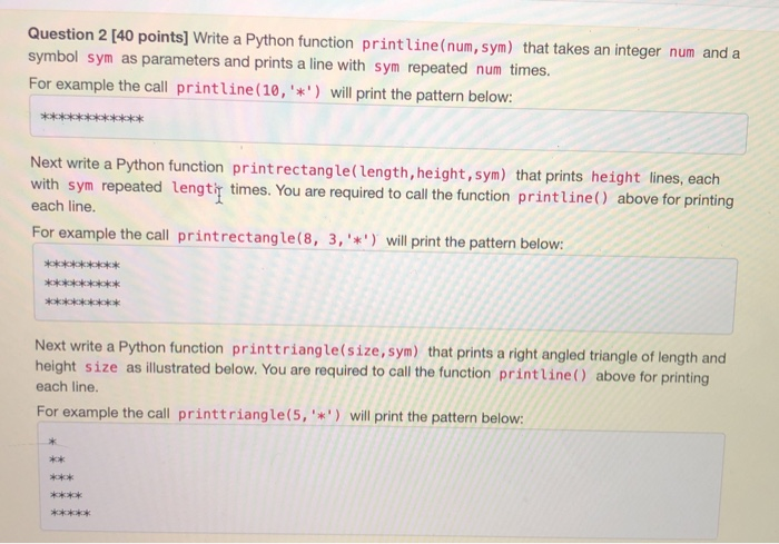 Solved Question 2 [40 points] Write a Python function | Chegg.com