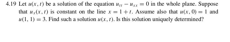 Solved 4.19 Let u(x, t) be a solution of the equation ut uxx | Chegg.com