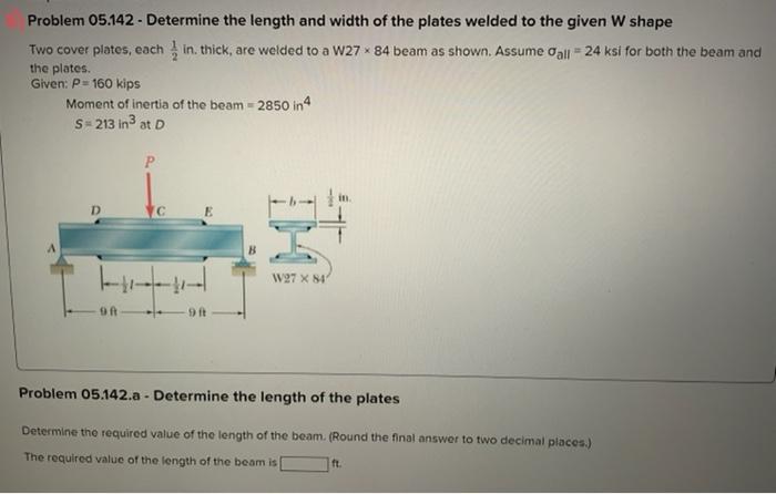 Solved Problem 05.142 - Determine the length and width of | Chegg.com