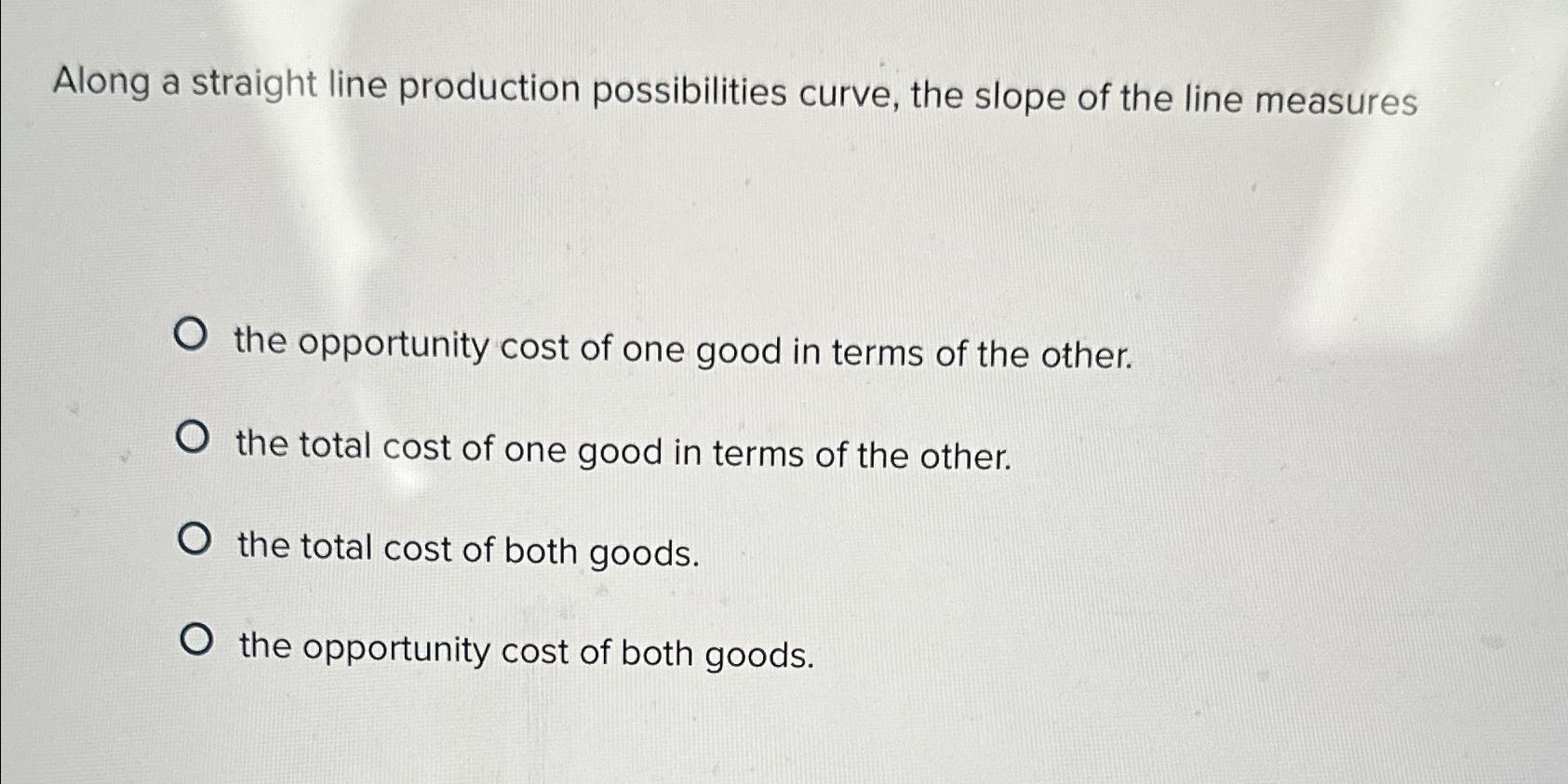 Solved Along a straight line production possibilities curve, | Chegg.com