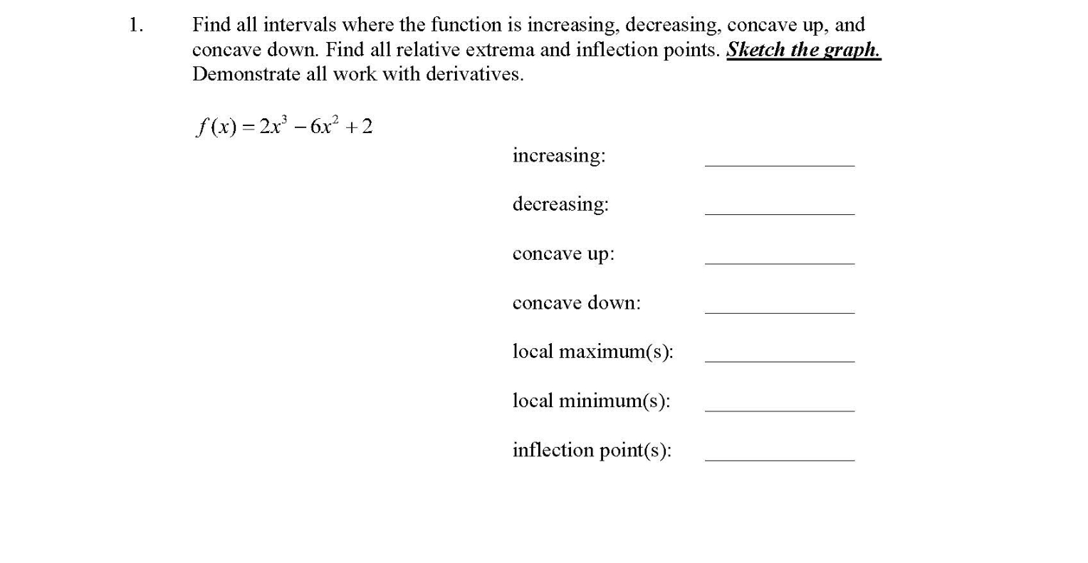 Solved Find all intervals where the function is ﻿increasing, | Chegg.com