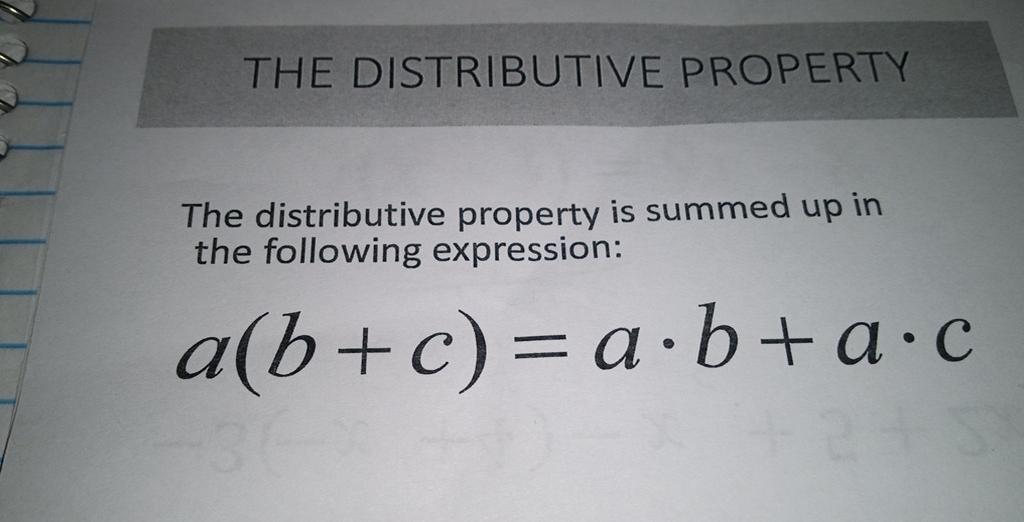 Solved THE DISTRIBUTIVE PROPERTYThe Distributive Property Is | Chegg.com