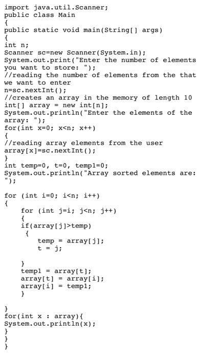 Solved Sorting Code Fix the attached code so it will sort | Chegg.com