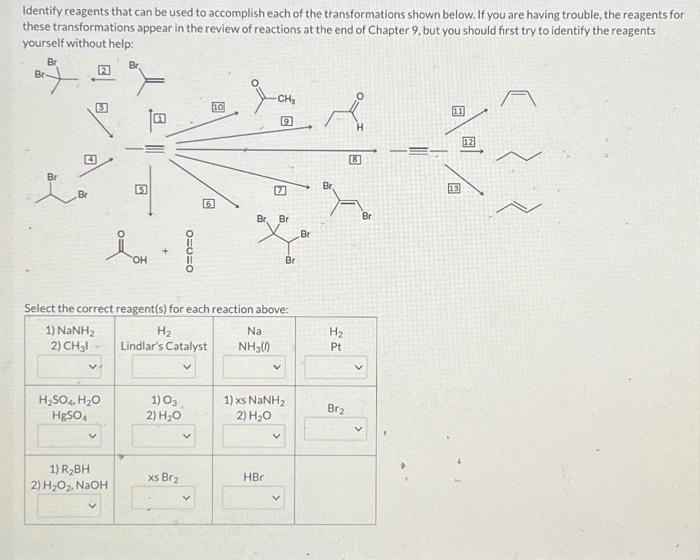 Solved Identify The Reagents To Be Used In The Following Chegg Com