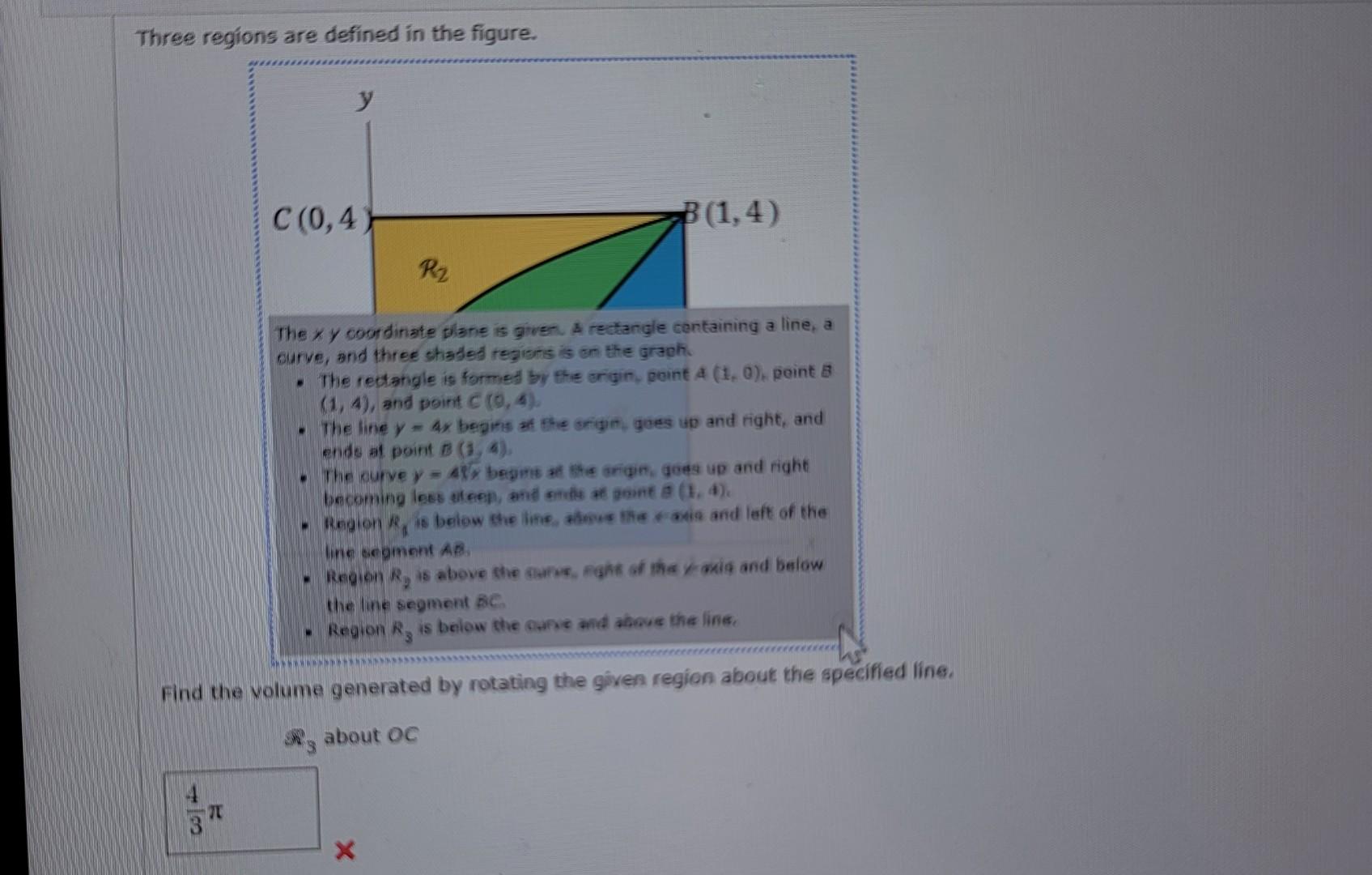 Solved Three Regions Are Defined In The Figure. The X Y | Chegg.com