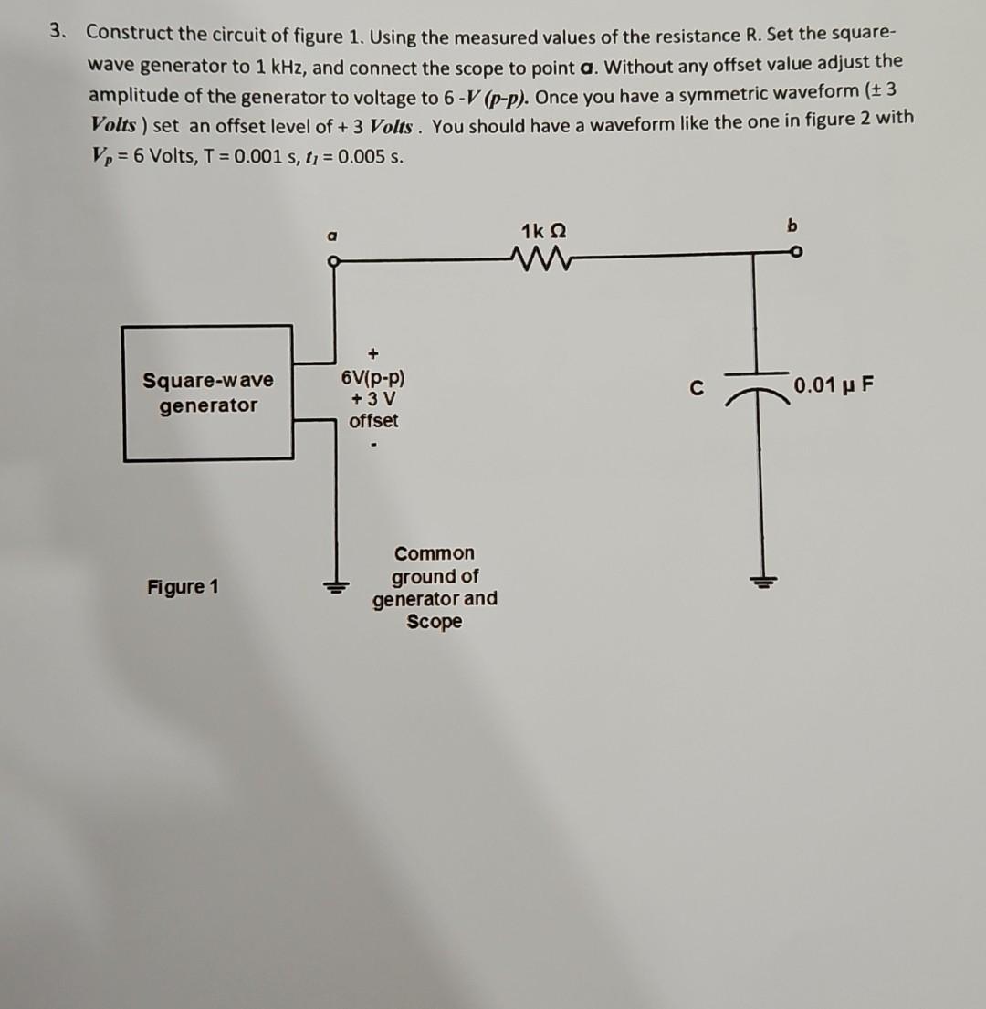 Solved 3. Construct the circuit of figure 1. Using the | Chegg.com
