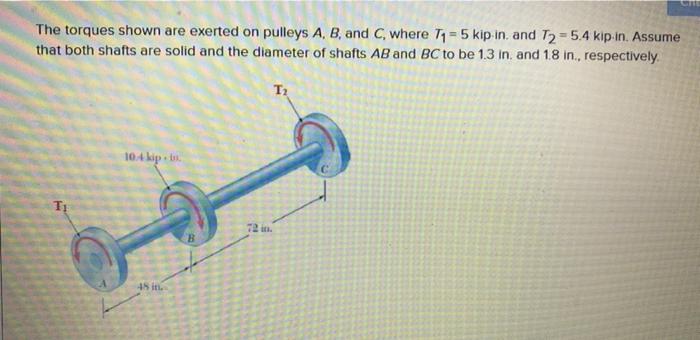 Solved The Torques Shown Are Exerted On Pulleys A, B, And C, | Chegg.com