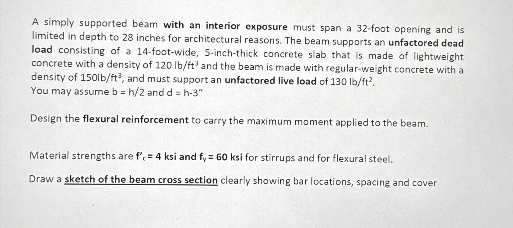 Solved A simply supported beam with an interior exposure | Chegg.com