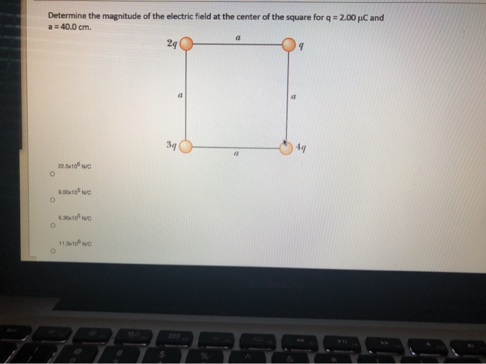 Solved Determine the magnitude of the electric field at the | Chegg.com
