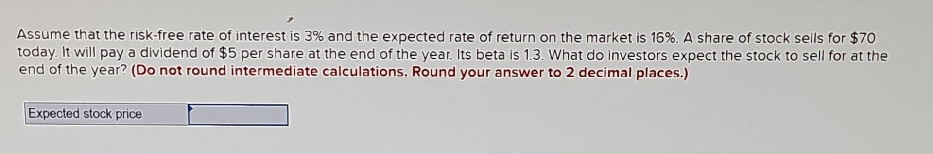 assume that the risk free rate of interest is 3