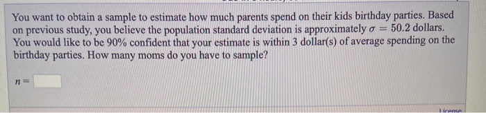 Solved You want to obtain a sample to estimate how much | Chegg.com
