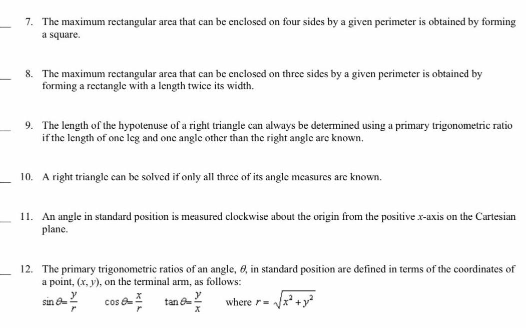 Solved 7. The maximum rectangular area that can be enclosed