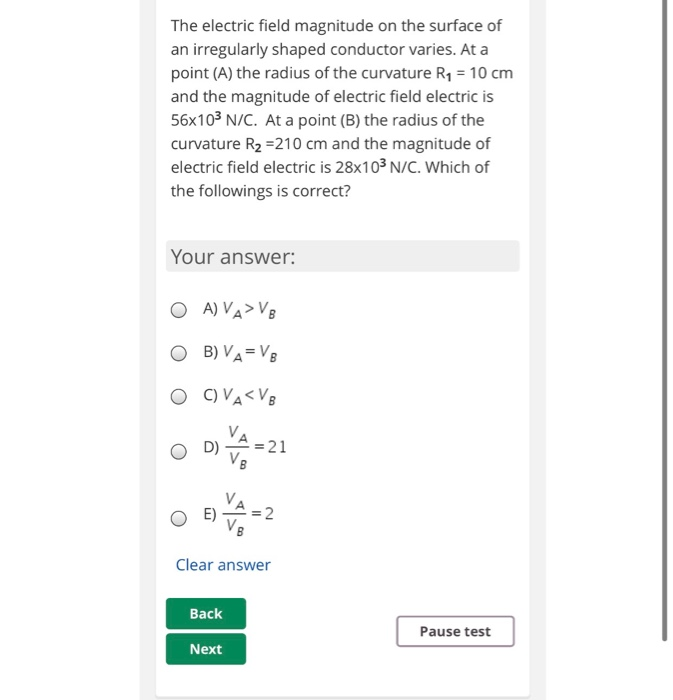 Solved The electric field magnitude on the surface of an | Chegg.com
