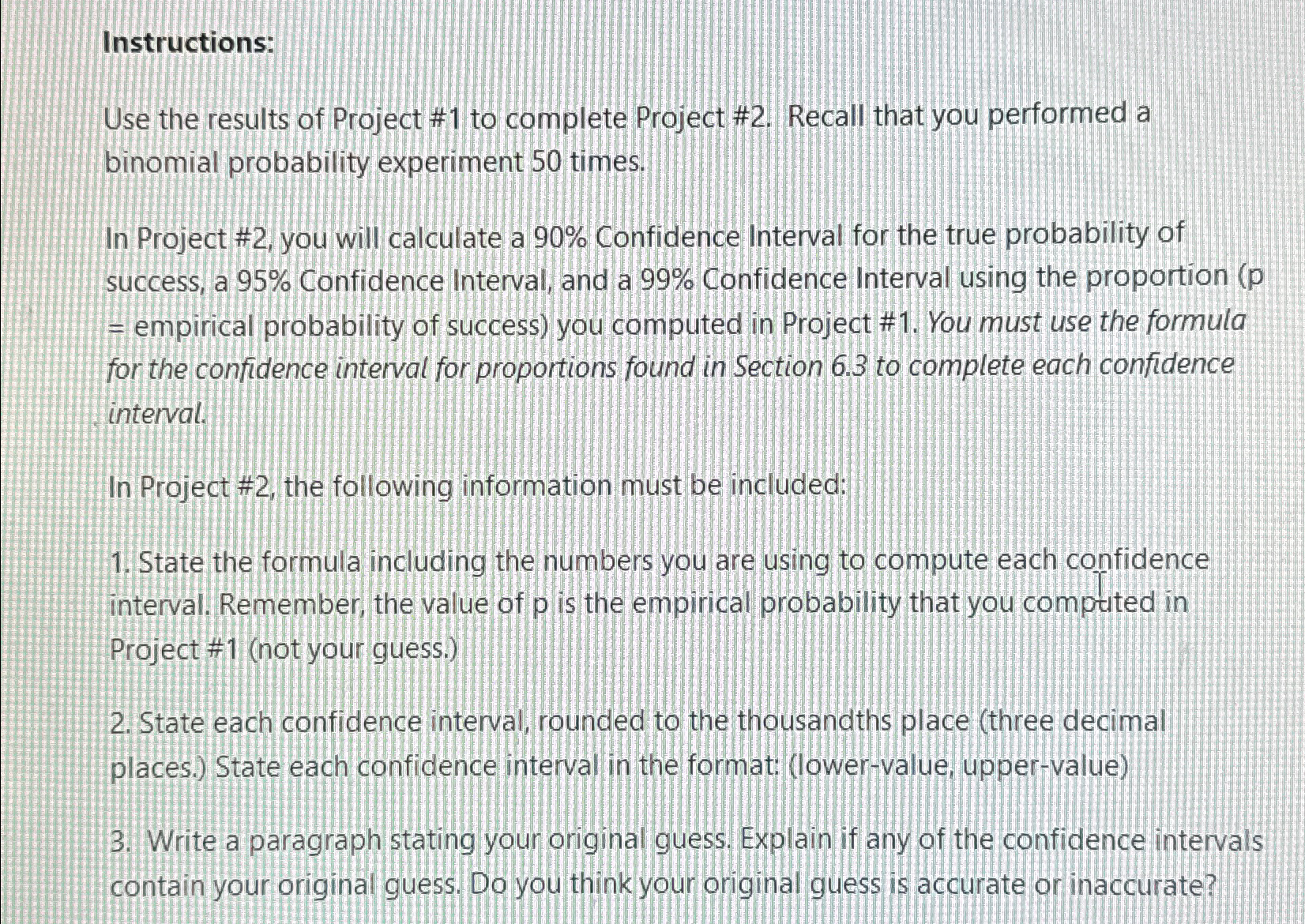 Solved Instructions:Use the results of Project #1 ﻿to | Chegg.com