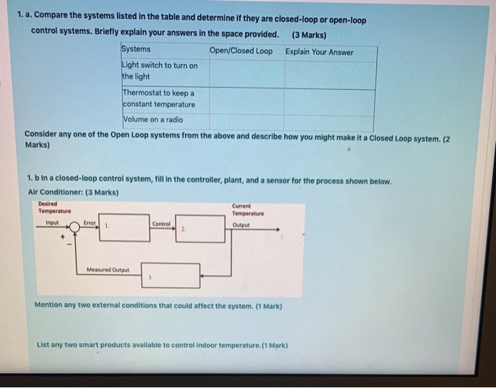Solved 1. a. Compare the systems listed in the table and | Chegg.com