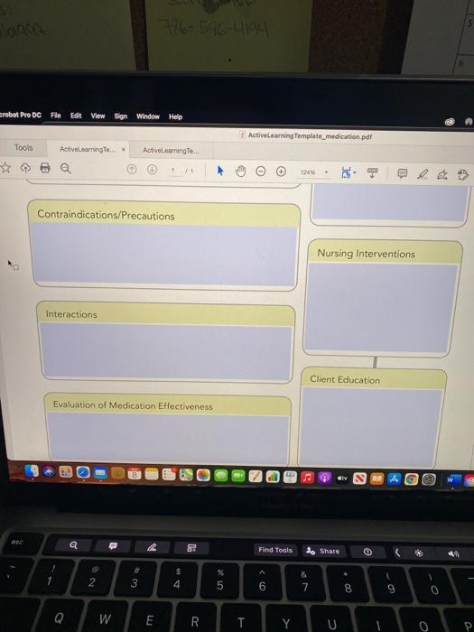 786-596-4194 crobat Pro DC Fio Edit View Sign Window Help Active Learning Template_medication.pdf Tools ActiveLearning Te. Ac