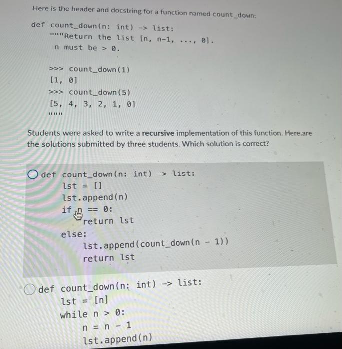 Solved Here is the header and docstring for a function named | Chegg.com