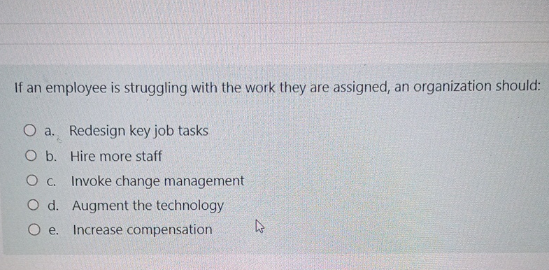 Solved If an employee is struggling with the work they are | Chegg.com