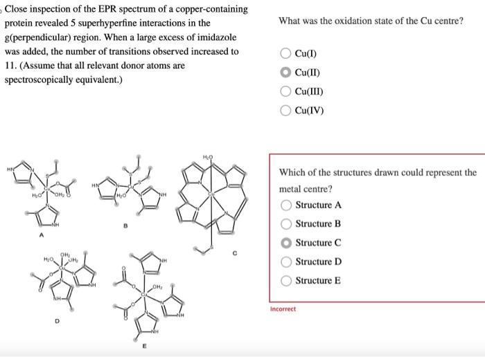 Solved Close inspection of the EPR spectrum of a | Chegg.com