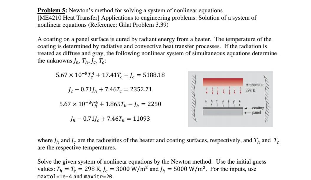 newton's method for solving a system of nonlinear equations