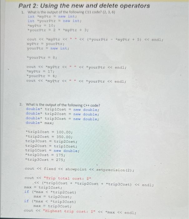Solved Lab 7 Pointers C++ please help me get the correct | Chegg.com