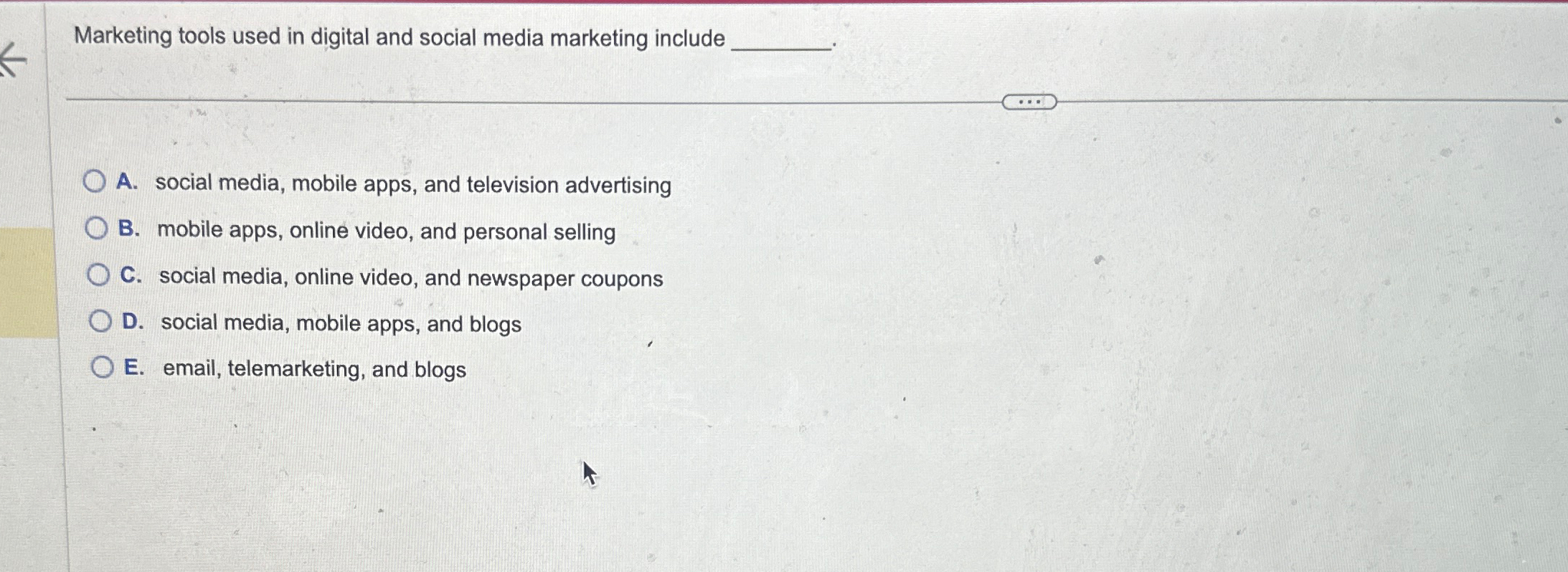 Solved Marketing tools used in digital and social media | Chegg.com