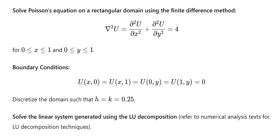 Solved Solve Poisson's equation on a rectangular domain | Chegg.com