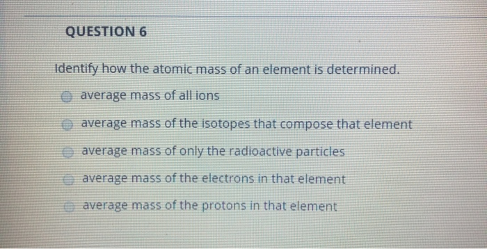 how is mass of an element determined