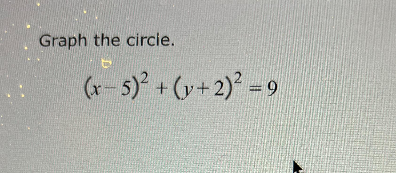 solved-graph-the-circie-x-5-2-y-2-2-9-chegg
