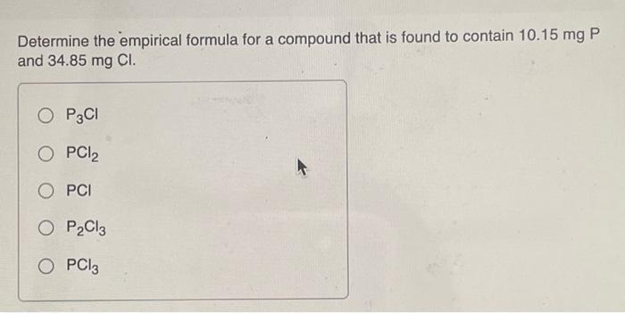 Solved Determine the empirical formula for a compound that | Chegg.com