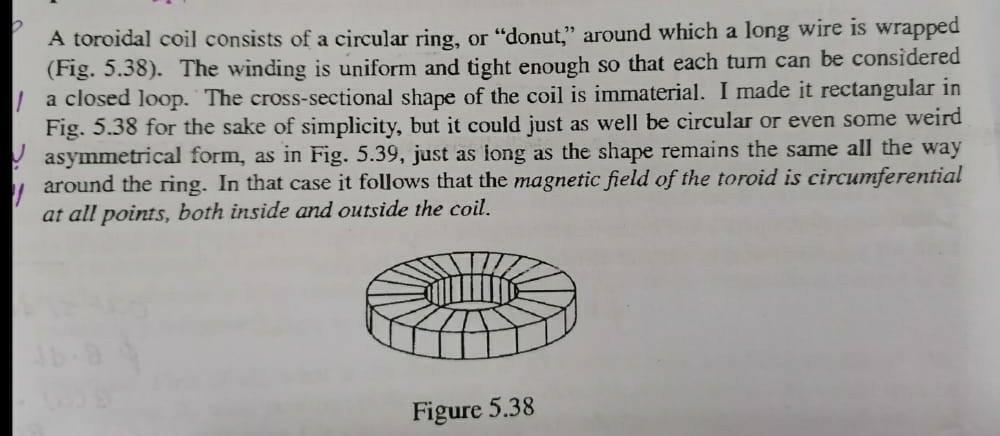 Solved A toroidal coil consists of a circular ring, or | Chegg.com