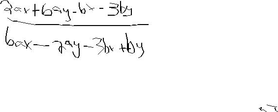 Solved 2ax + 6ay - 6x - 3by / 6ax - 2ay - 3bx + by | Chegg.com