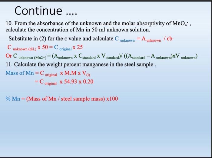 spectrophotometric determination of manganese in
