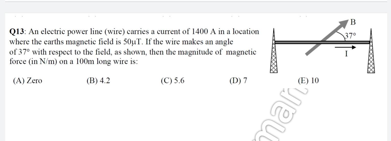 solved-q13-an-electric-power-line-wire-carries-a-current-chegg